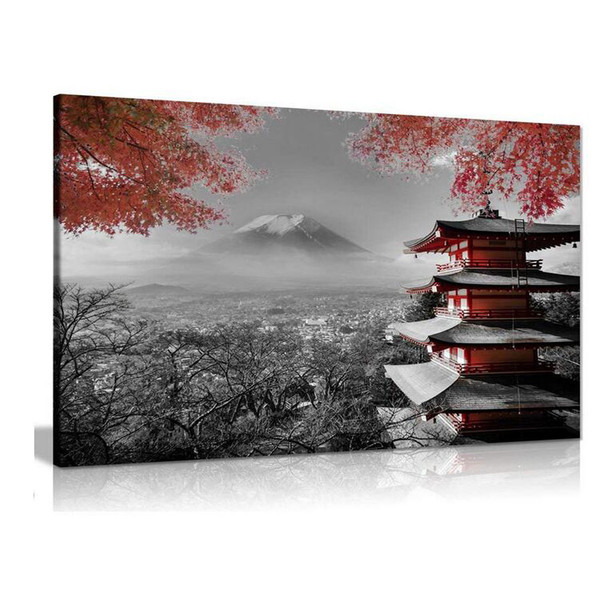 Color: Picture color, Size: Round drill 30x40cm - Japanese Temple Theme Diamond Painting, 5D Embroi Q119-CJZS119504106FU