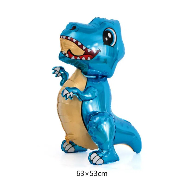 Color: Fluorescence Yellow, Ballon Size: 7inch - 3D Standing Dinosaur Balloon Cartoon T Rex Dino Fo F640-12000044406160842