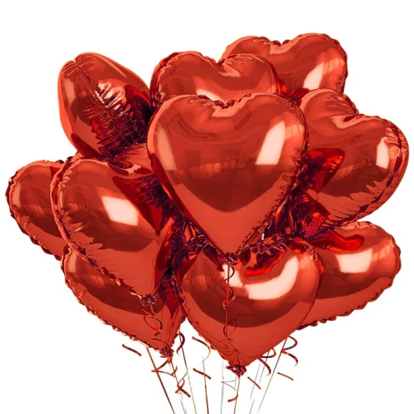 Color: Deep Sapphire, Ballon Size: 18inch, Shape: S - 60-5PCS Red Heart Foil Balloons Inflatable He F640-12000041019213543