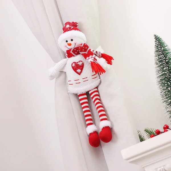 Color: Deep Sapphire - New Christmas Decoration Knitted Fabric Long Leg Doll Surprise Party Curtain F640-12000035560662417