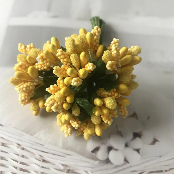 Color: Sky blue - 12PCS/lot Artificial Flower Small Berries Stamen Wire Stem/marriage Leaves DIY Wr F640-12000026197270850