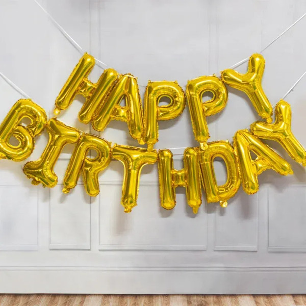 Color: Dark Khaki, Ballon Size: 10inch - 13pc Happy Birthday Balloons Party Decoration Gold Black B F640-12000039236874440