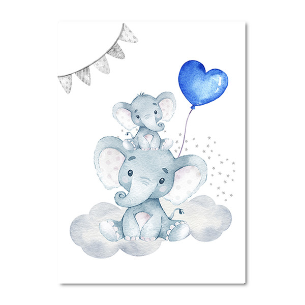 Color: 2style, Painting size: 20x25cm - Personalized Blue Nursery Baby Boy Name Print Wall Art Canv Q119-CJZS115565709IR