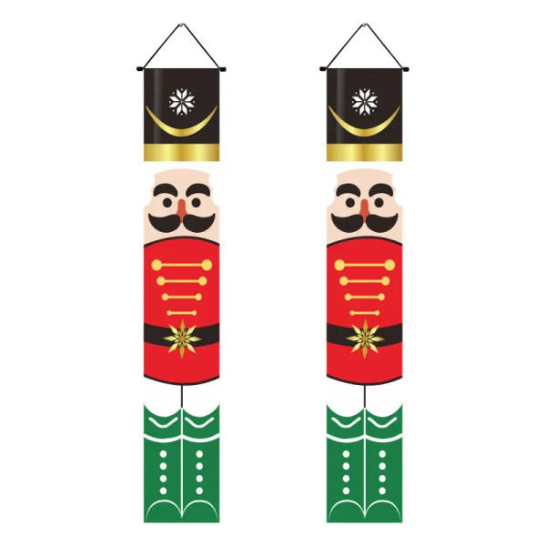 Color: Fluorescence Yellow - The Nutcracker Christmas Couplet Portico Party Festival Flag Decoratio F640-12000034806972655