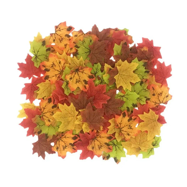 Color: Light Grey - Artificial Maple Leaves Silk Fake Autumn Leaves Diy Handmade Leaf Fall Wedding  F640-12000039262867091