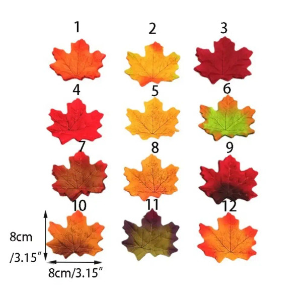 Color: Light Grey - Artificial Maple Leaves Silk Fake Autumn Leaves Diy Handmade Leaf Fall Wedding  F640-12000039262867091