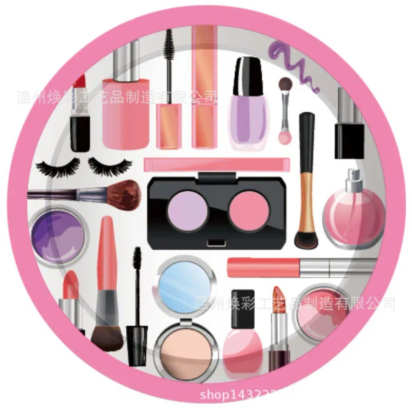 Color: Orange - Make Up Birthday Party Decor Girls Women Favor Spa Makeup Disposable Tableware Numb F640-12000037366470497