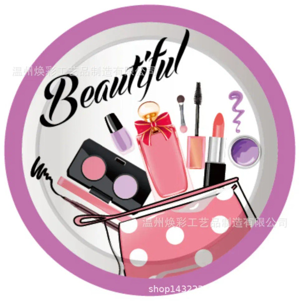 Color: Light green - Make Up Birthday Party Decor Girls Women Favor Spa Makeup Disposable Tableware F640-12000037366470483