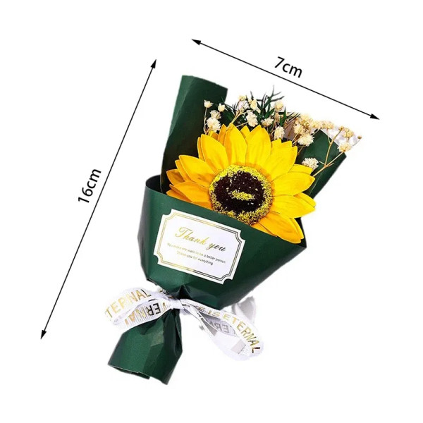 Color: Blue - Flower Bouquet Rose Sunflower Simulation Flower Creative Artificial Soap Flower Party F640-12000039005920086