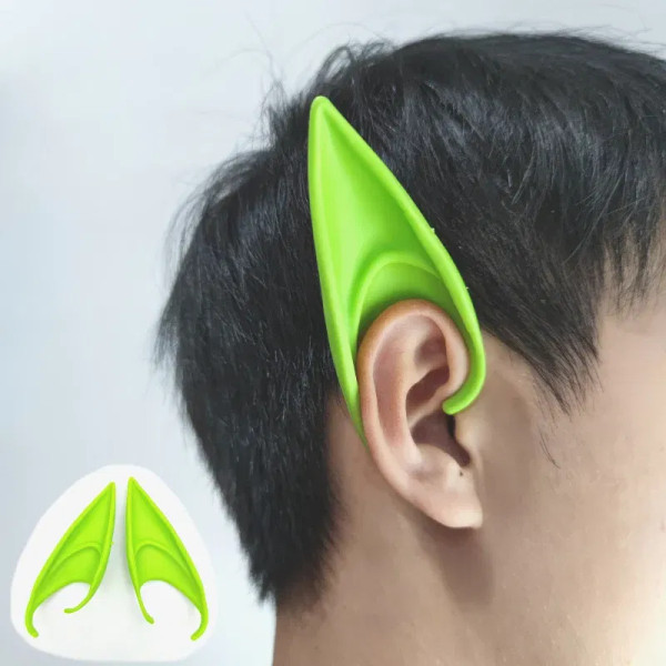Color: Dark Khaki - 1Pairs Cosplay Latex Fairy Angel Elf Ears Halloween Masquerade Party Costumes H F640-12000039077604037