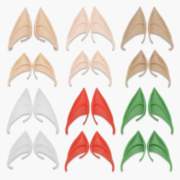 Color: Dark Khaki - 1Pairs Cosplay Latex Fairy Angel Elf Ears Halloween Masquerade Party Costumes H F640-12000039077604037