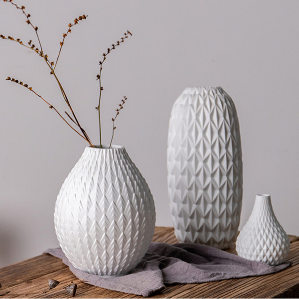 Color: C - Ins Style Home Creative Relief Craft Dried Flower Flower Arrangement Ceramic Vase Decora Q119-CJZS114941603CX