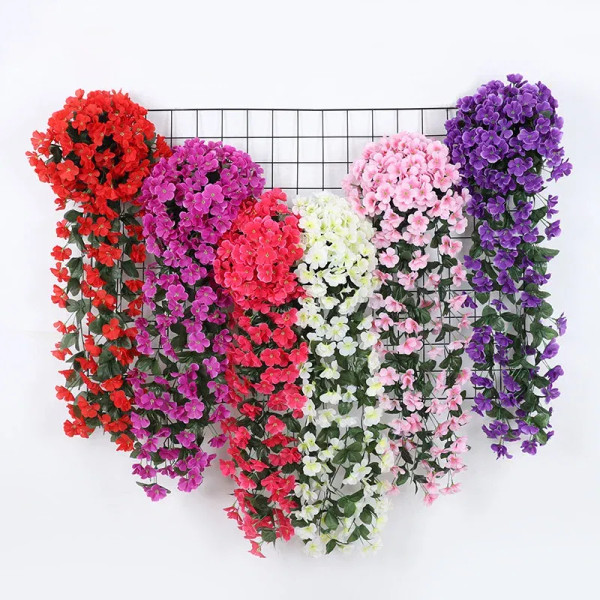 Color: Milky White, Size: XS - Violet Flowers Artificial Decoration Outdoor Garden Decor Wedding Wa F640-12000034292374302