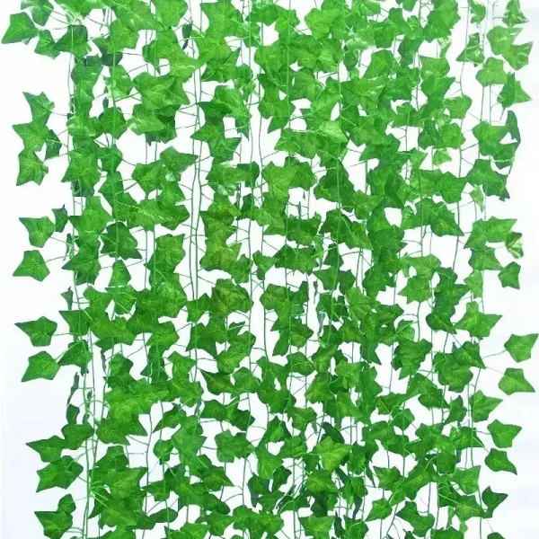 Color: Fluorescence Yellow, Size: 4XL - Artificial Green Ivy Leaf Rattan Creeper Leaves Vine Hangin F640-12000039111099117