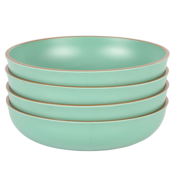 Gibson Home Rockabye 4 Piece 8.5 Inch Melamine Dinner Bowl Set In Green D970-136607.04