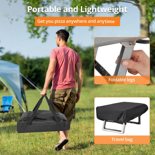 US APRAFIE Pizza Oven Gas Outdoor 12 Inch Portable Stainless Steel Propane Pizza Oven K484-PHO_0XX95FGG_US