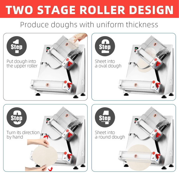 US GARVEE Commercial Pizza Dough Roller Sheeter 370W Electric Stainless Steel Pizza Dough Roller K484-PHO_0ZFWVBSD_US