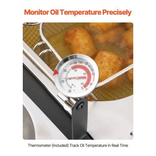 Outdoor Propane Deep Fryer, Dual-Tank 16QTx2 Large Capacity Commercial Fryer, Stainless Steel Fish  E415-LSRQZG6LGXSGJ9I9H001V0