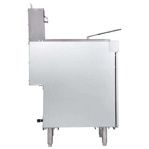 Commercial Deep Fryer, 3-Burner Fryer for Restaurants, Stainless Steel Floor Standing Deep Fryers w E415-SYKRQZG40LBSS30WF001V0