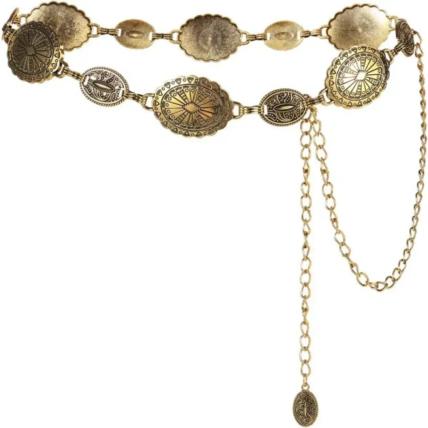 Color: MULTI, Belt Length: 120cm - Metal Chain Belt for Women Cowgirl Western Country Chain Belts A F640-12000038039836736