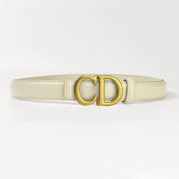 Color: Apricot, Belt Length: 110cm - Composite alloy letter buckle women's genuine leather belt hig F640-12000048472681272