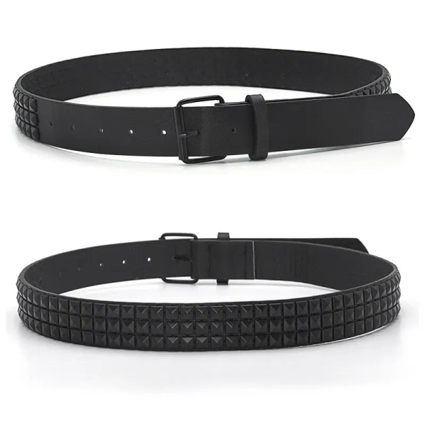 Color: Silver, Belt Length: 100cm - High Quality Rivet Belt Men&Women's Studded Fashion Versatile B F640-12000037698185389