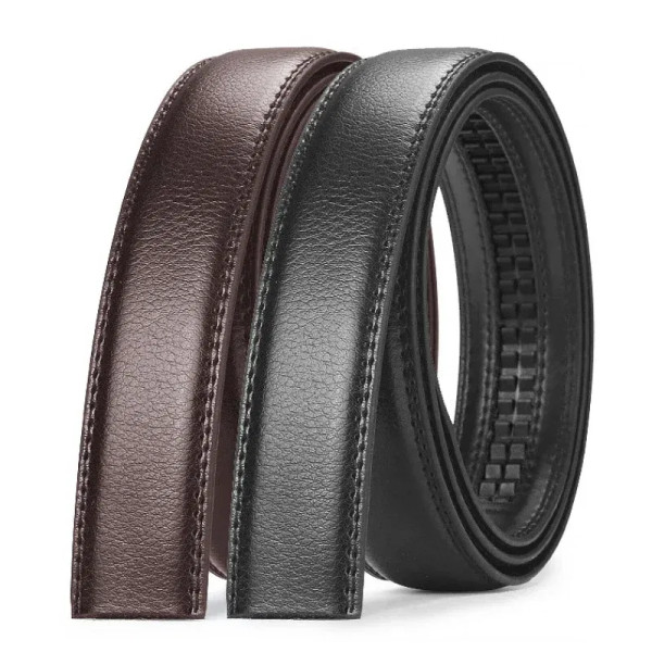 Color: black, Belt Length: 120cm - Men No Buckle 3.5cm Wide 130 140 150 160 170 cm Large Plus Size  F640-12000041232099139