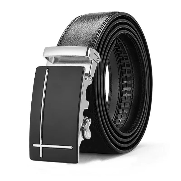 Color: army green, Belt Length: 110cm - Man PU Leather Belt High Quality Men Business Belt Golden A F640-12000038137868192