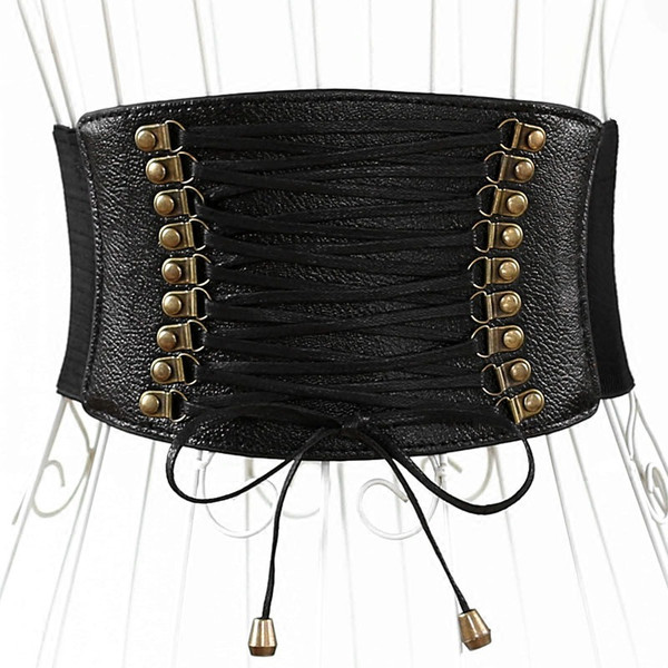 European and American wide Waistband Fashion elastic elastic Fringed Belt Dress rivet Accessories S F640-3256802122477627