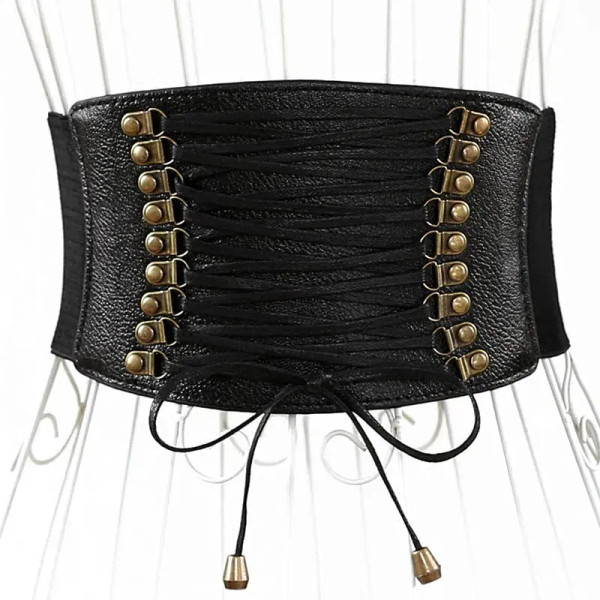 European and American wide Waistband Fashion elastic elastic Fringed Belt Dress rivet Accessories S F640-3256802122477627