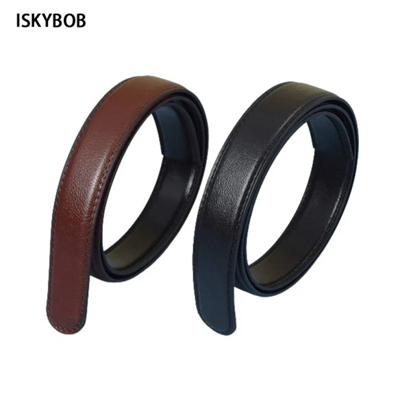 Color: WHITE, Belt Length: 120cm - Men'S No Buckle Automatic Ratchet Belt Replacement Waist Straps  F640-12000025559459007