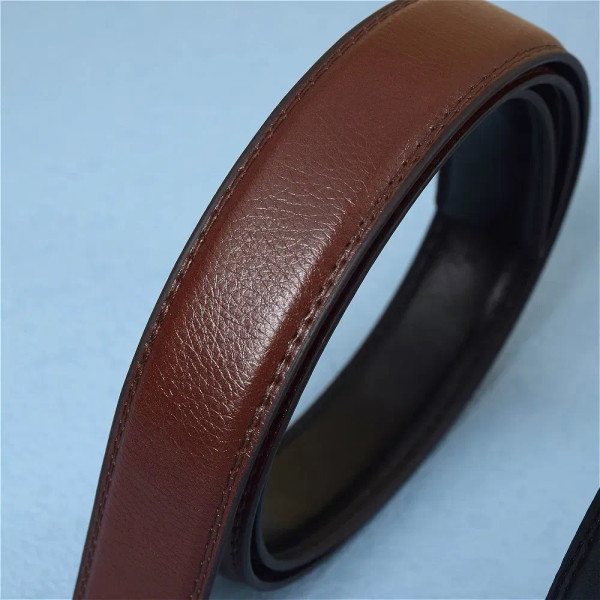 Color: WHITE, Belt Length: 120cm - Men'S No Buckle Automatic Ratchet Belt Replacement Waist Straps  F640-12000025559459007