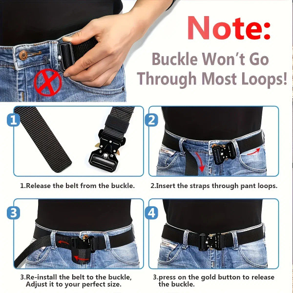 Color: Silver, Belt Length: 125cm - Men's Belt Outdoor Multi Function Belt High Quality Canvas For  F640-12000039560826115