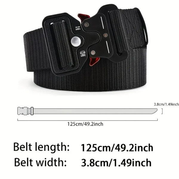 Color: Silver, Belt Length: 125cm - Men's Belt Outdoor Multi Function Belt High Quality Canvas For  F640-12000039560826115