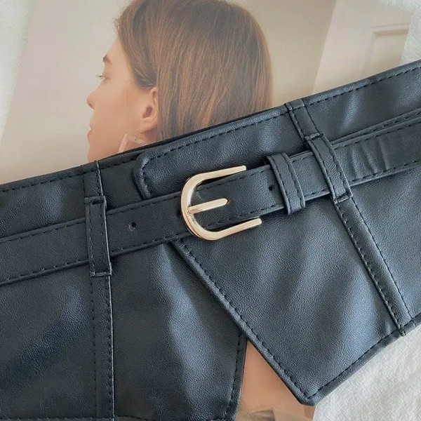 Color: Coffee - Belt women fashion with dress overcoat design elastic elastic elastic belt black ni F640-12000037923495995
