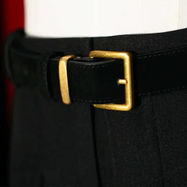 Color: black, Belt Length: 100cm, Ships From: CHINA - Women Luxury Suede Cowhide Belt  3.3cm Wide W F640-12000044348019051