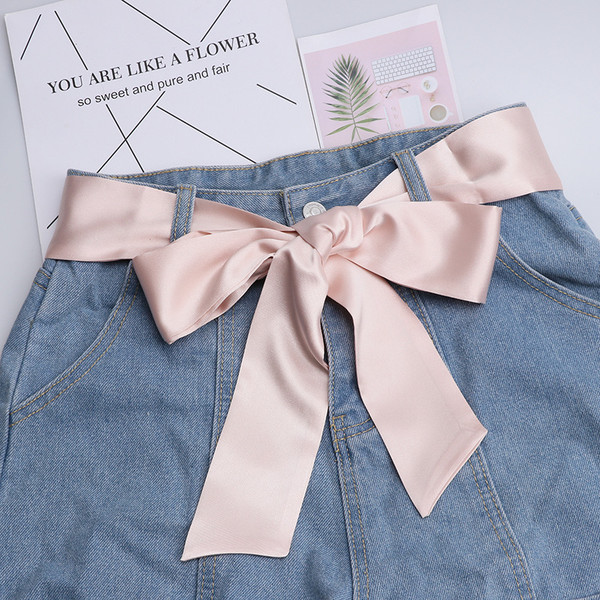 Fashion Solid Color Extra Long Wide Ribbon Belt With Skirt Decoration Q119-CJYD1198432