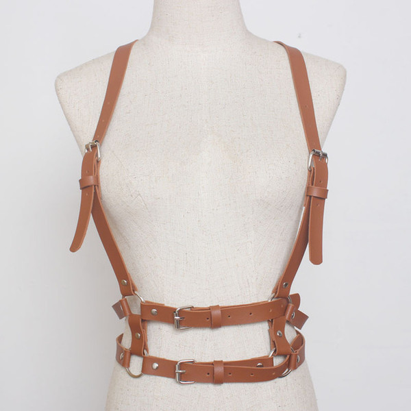 Color: Brown - Gold mirror pu atmospheric moisture belt belt Q119-CJNSFSYD00116-Brown