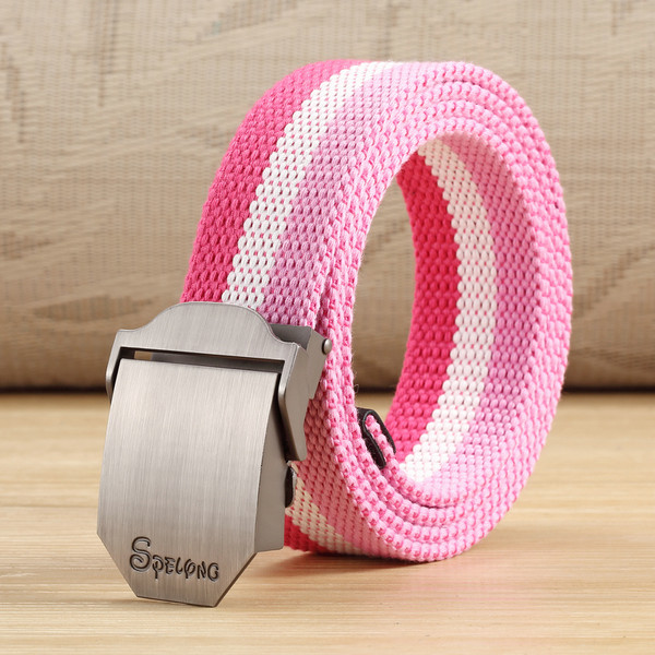 Style: 3.5CM, Color: Pink-140CM, Size:  - Men's canvas belt Q119-CJNSFJPD00297-3.5CM-Pink-140CM