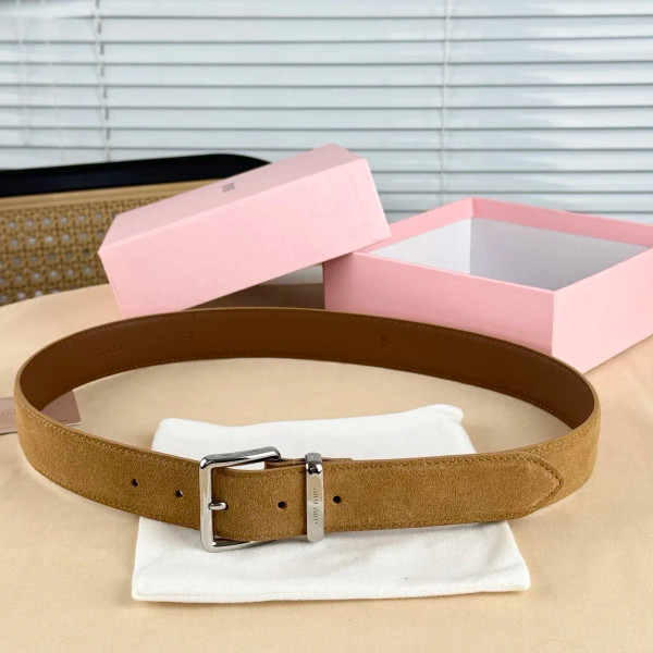 Color: WHITE, Belt Length: 75cm - High-end Gift Simple and Elegant Suede Handmade Belt Metal Buckle F640-12000049103471357