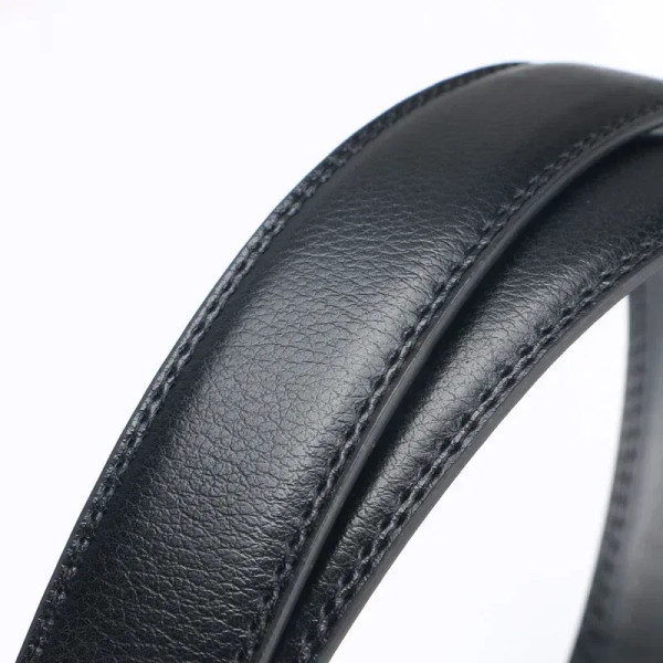 Color: black, Belt Length: 115CM - Men No Buckle 3.5cm Wide 130 140 150 160 170 cm Large Plus Size  F640-12000041232099138