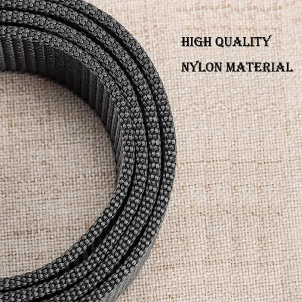 Color: Red, Belt Length: 120cm - 1pc Mens Durable Nylon Canvas Belt - Heavy-Duty Tactical Work Belt F640-12000043111234211