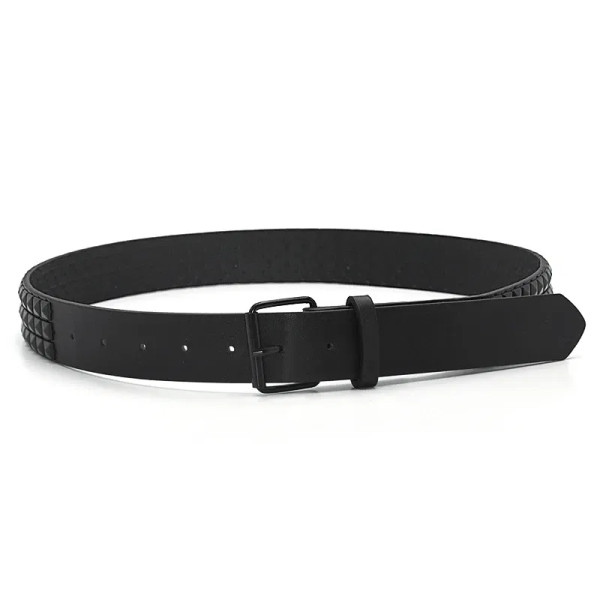 Color: black, Belt Length: 100cm - High Quality Rivet Belt Men&Women's Studded Fashion Versatile Be F640-12000037698185388