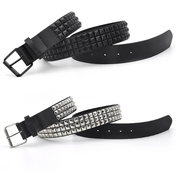 Color: black, Belt Length: 100cm - High Quality Rivet Belt Men&Women's Studded Fashion Versatile Be F640-12000037698185388