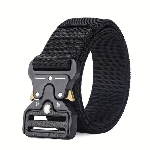 Color: black, Belt Length: 125cm - Men's Belt Outdoor Multi Function Belt High Quality Canvas For N F640-12000039560826116