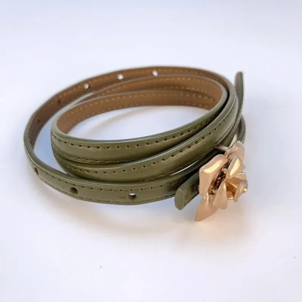 Color: Light purple, Belt Length: 105CM - 1.0cm New Unique Rose Genuine Leather Gold Belt Women Fas F640-12000037158136865