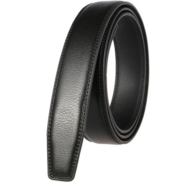 Color: black, Belt Length: 90cm - 90-130cm Brand No Buckle 3.0cm Wide Genuine Leather Automatic Bel F640-12000043142870748
