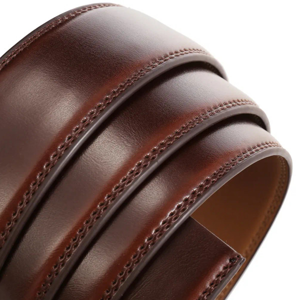 Color: black, Belt Length: 90cm - 90-130cm Brand No Buckle 3.0cm Wide Genuine Leather Automatic Bel F640-12000043142870748
