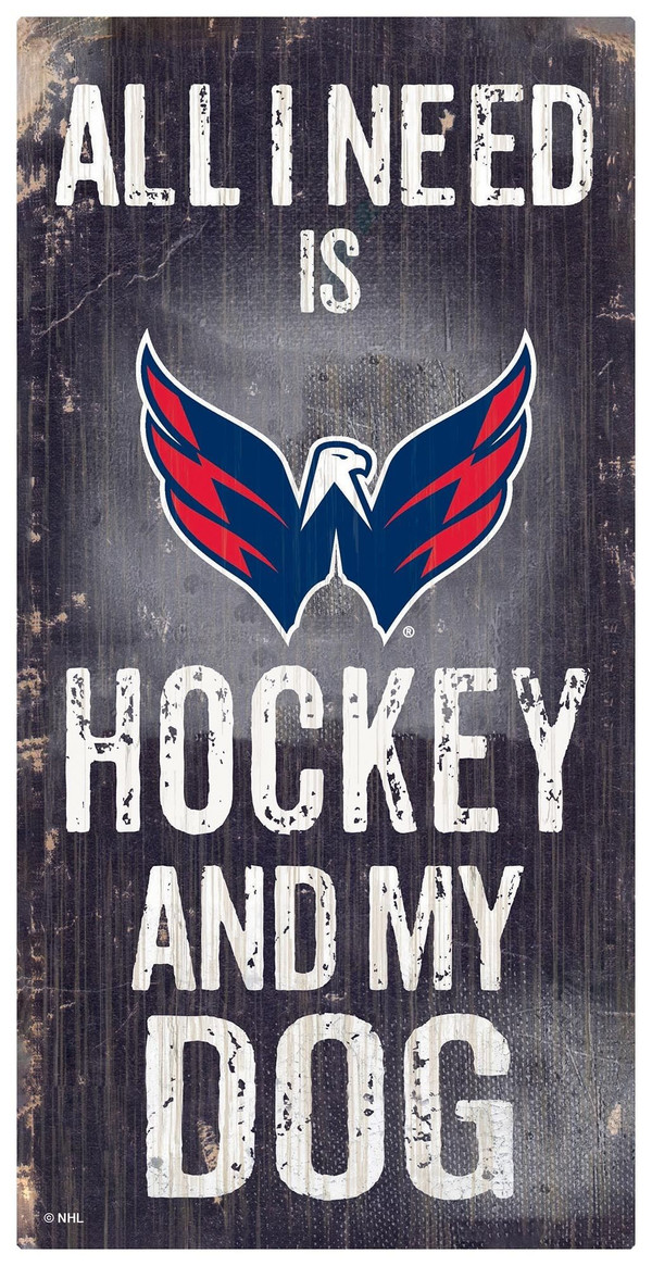 Washington Capitals Sign Wood 6x12 Hockey and Dog Design Z157-7846036096