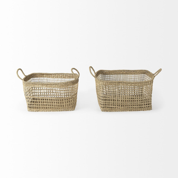 Set Of Two Brown Wicker Storage Baskets N270-392158